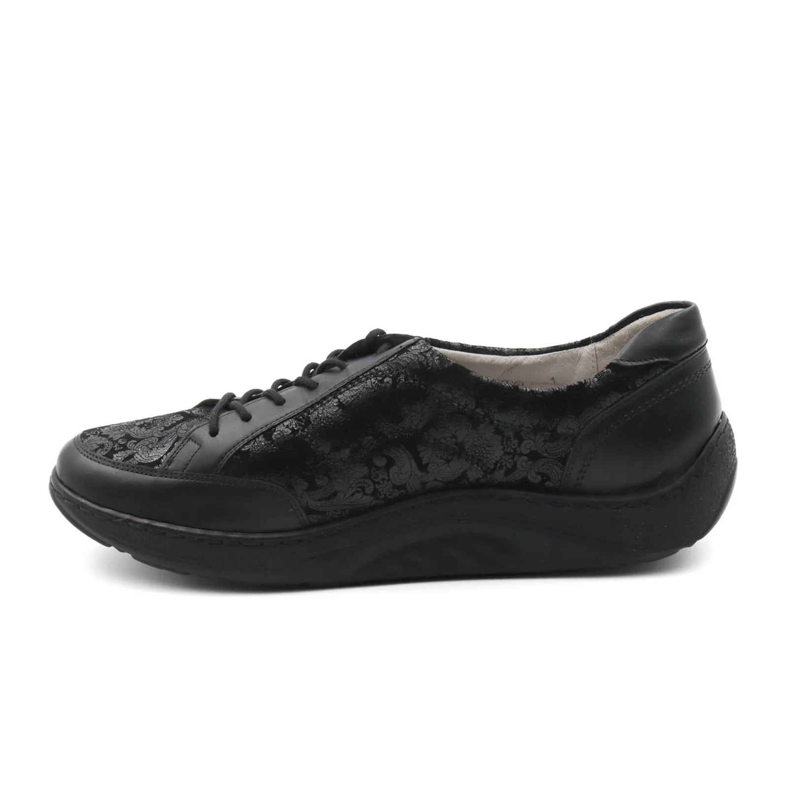 Waldlaufer Beatrice 502027 Lace Up (Women) - Black Floral - Image 2