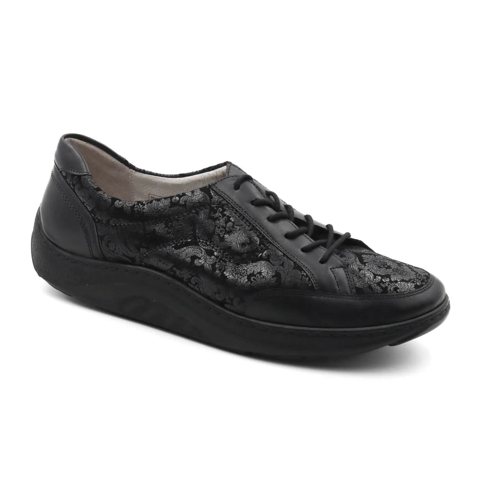 Waldlaufer Beatrice 502027 Lace Up (Women) - Black Floral - Image 3