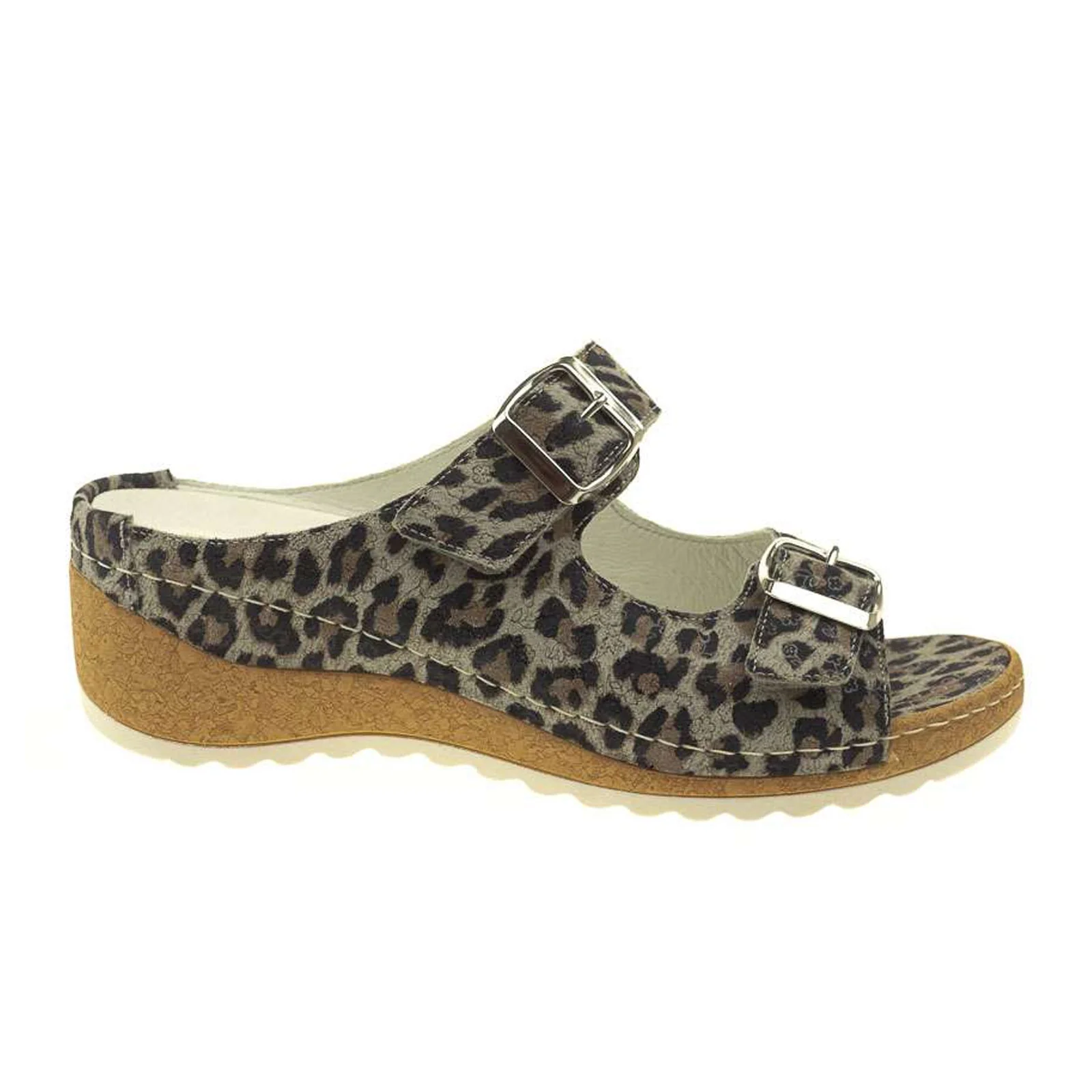 Waldlaufer Hanila 306502 Slide Sandal (Women) - Leopard Print