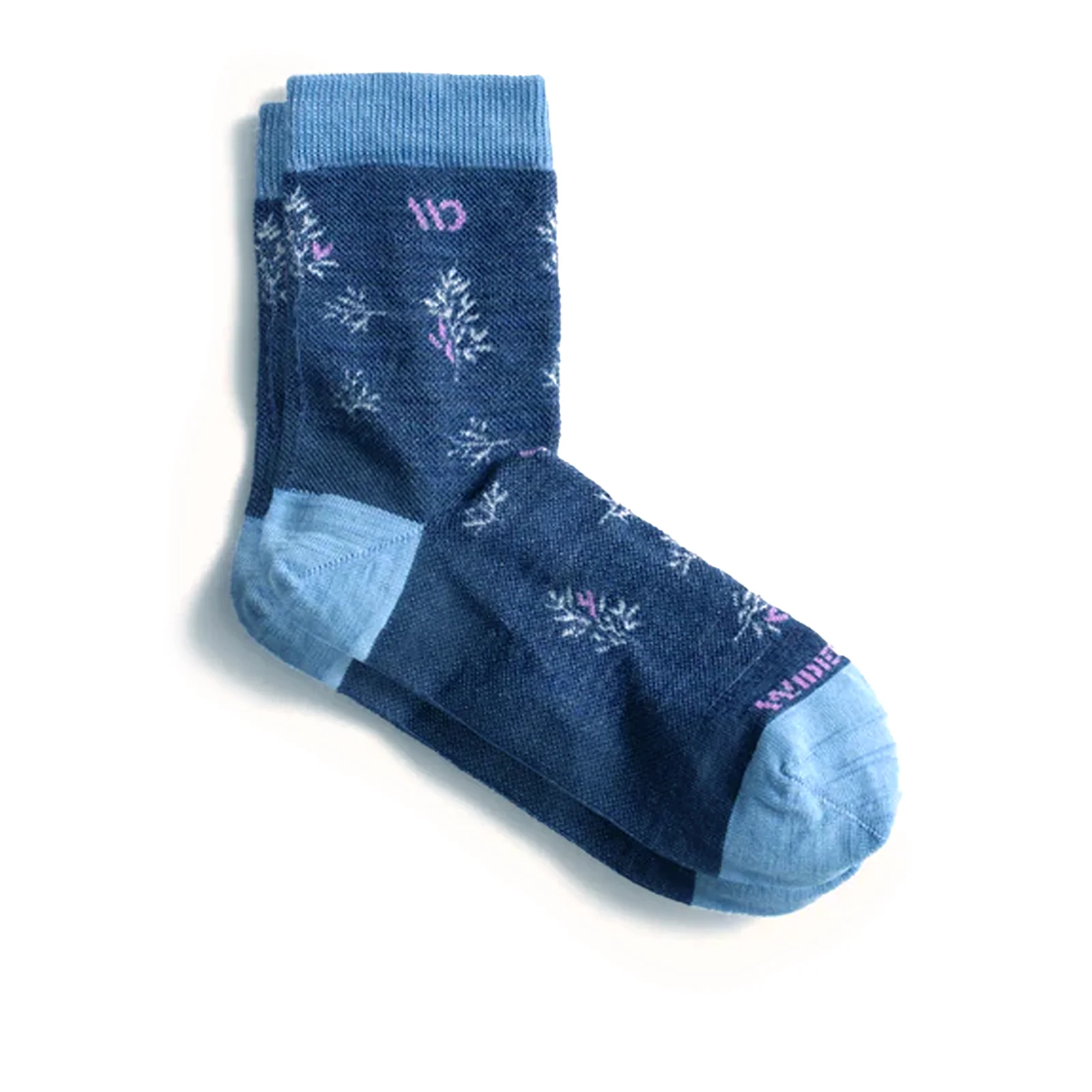 Wide Open Foliage Lightweight Crew Sock (Women) - Denim