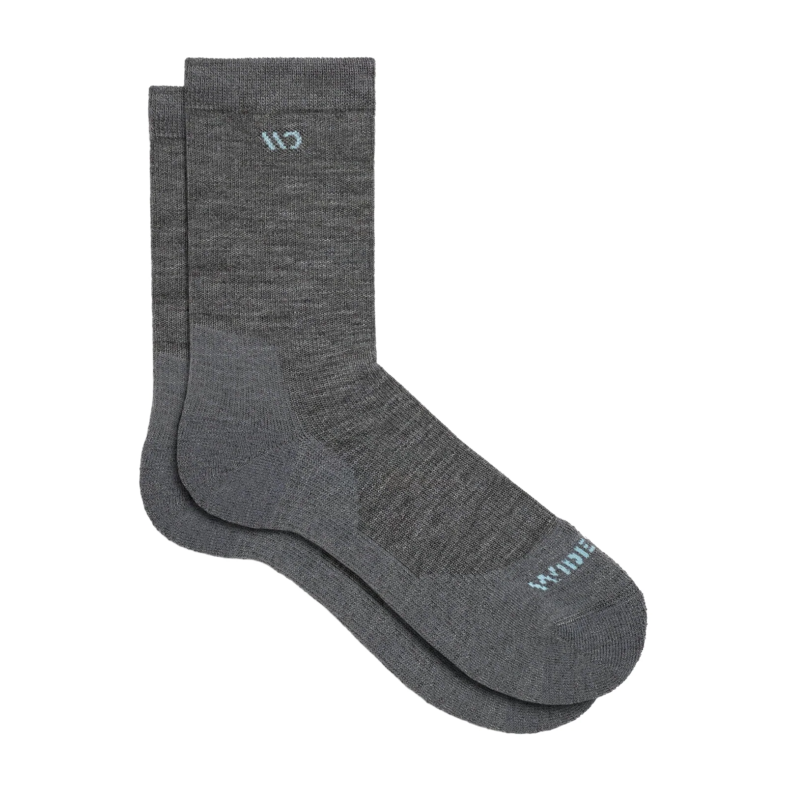 Wide Open Solid Basic Cushioned Crew Sock (Women) - Gray - Image 2