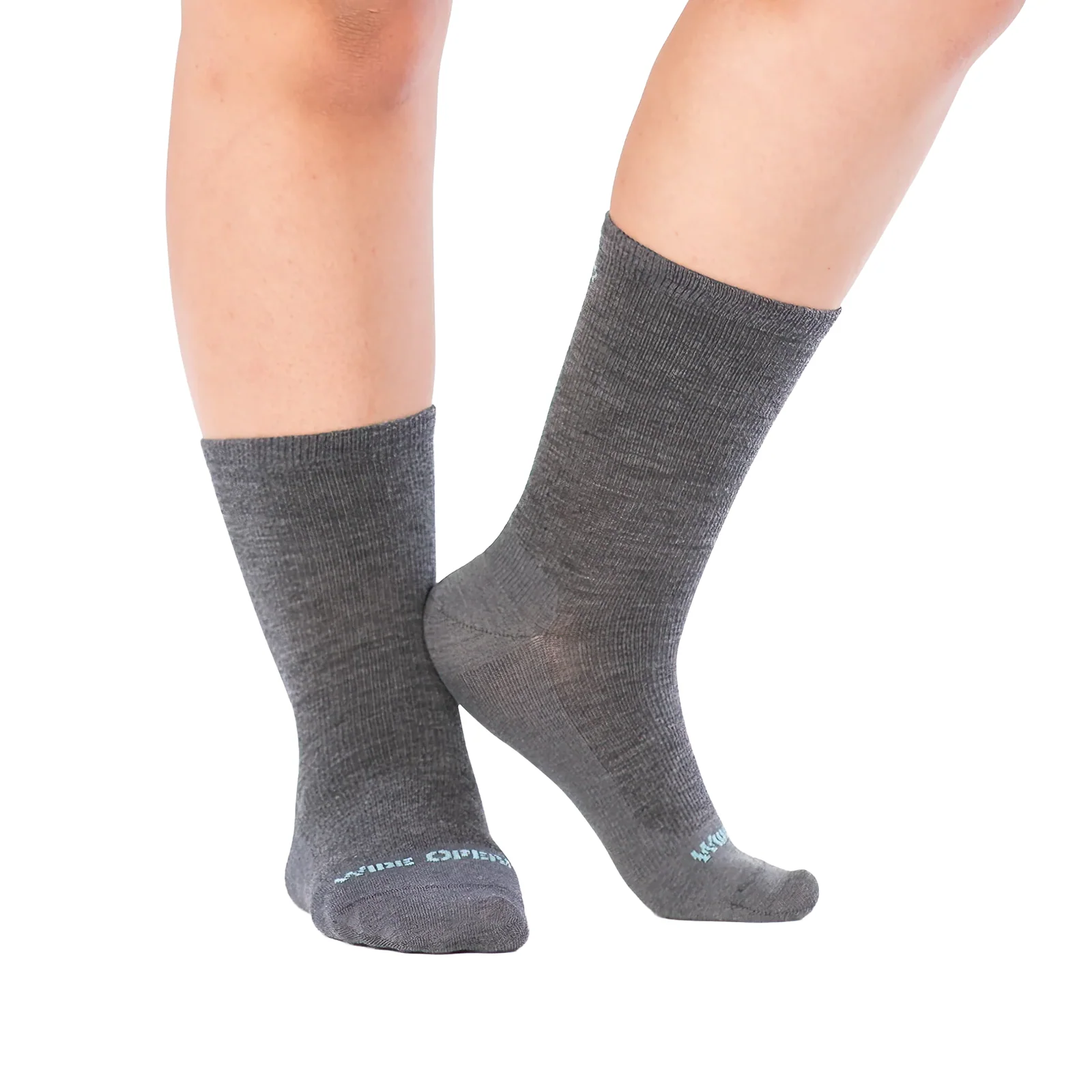 Wide Open Solid Basic Lightweight Crew Sock (Women) - Gray - Image 2