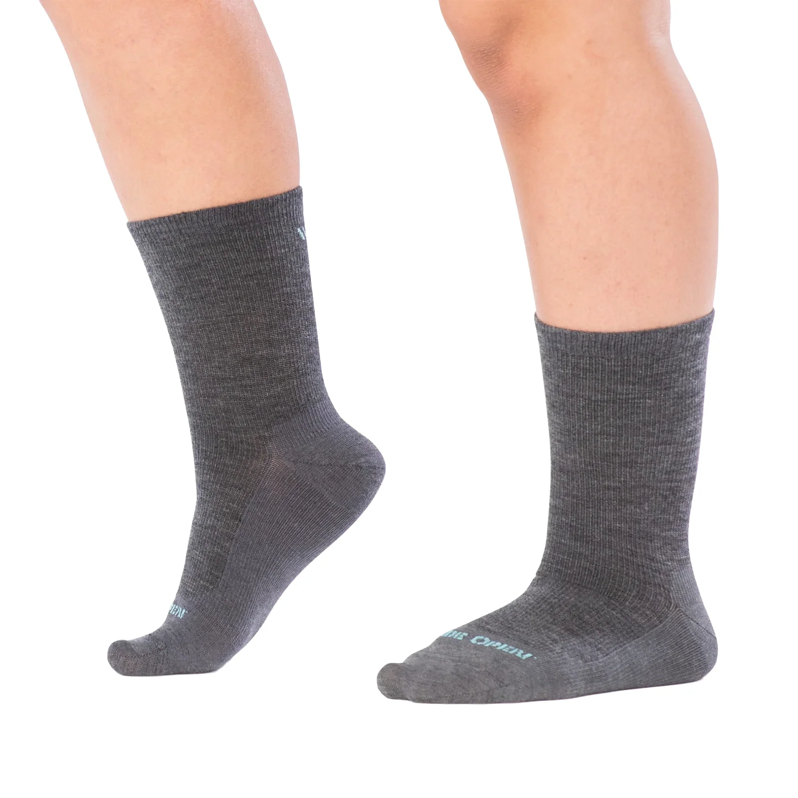 Wide Open Solid Basic Lightweight Crew Sock (Women) - Gray - Image 4