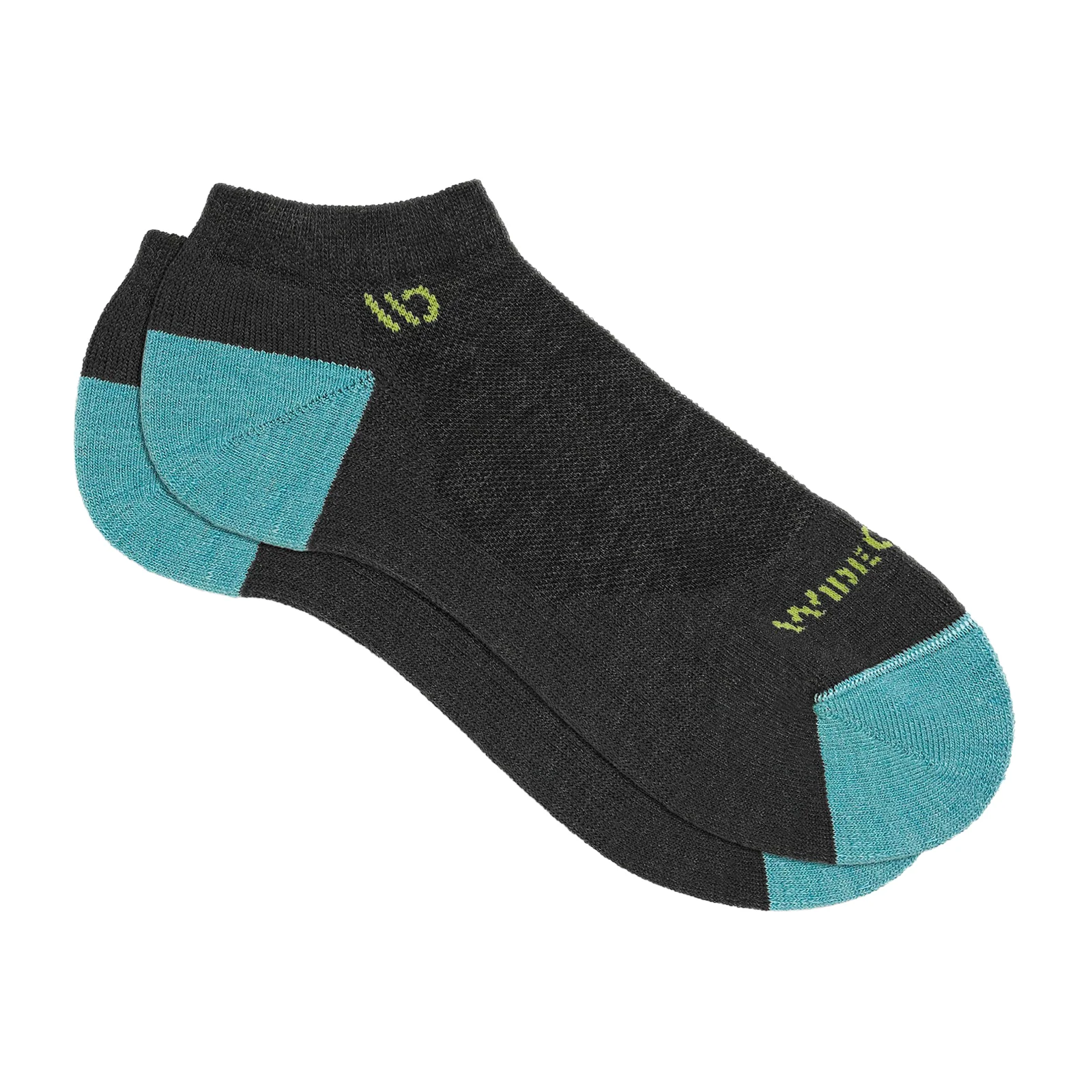 Wide Open Solid Cushioned No Show Sock (Women) - Charcoal