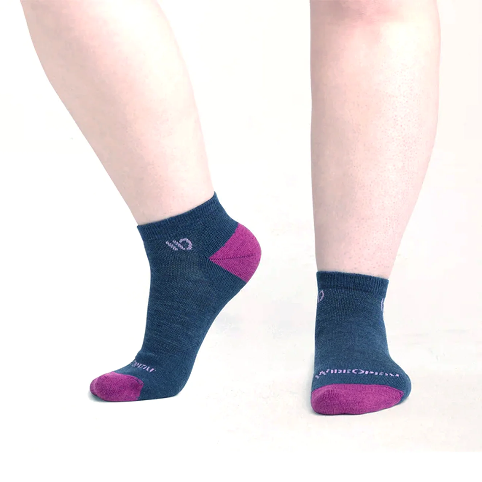 Wide Open Solid Cushioned No Show Sock (Women) - Denim - Image 4