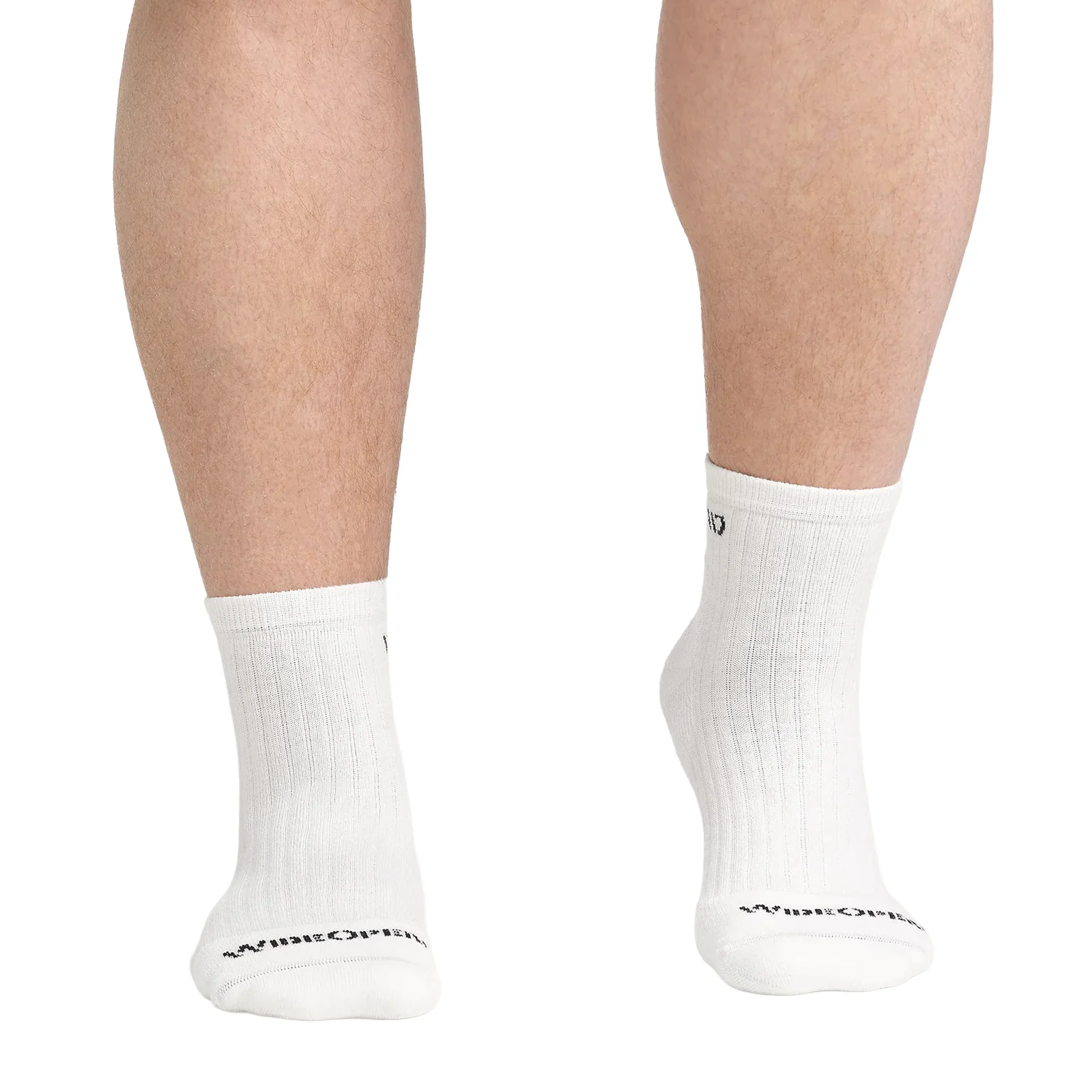 Wide Open Solid Cushioned Quarter Sock (Men) - White - Image 3