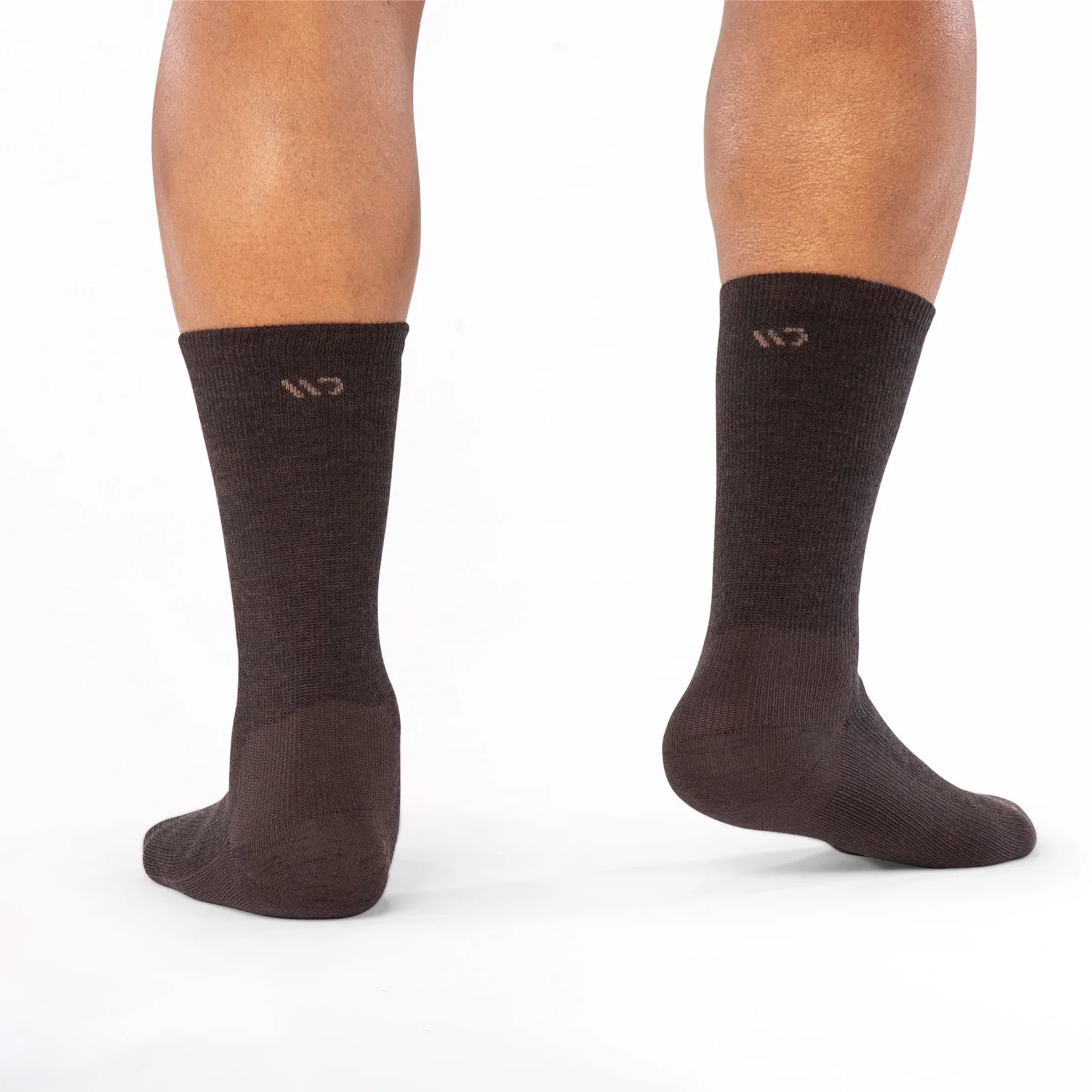 Wide Open Solid Lightweight Crew Sock (Men) - Walnut - Image 4