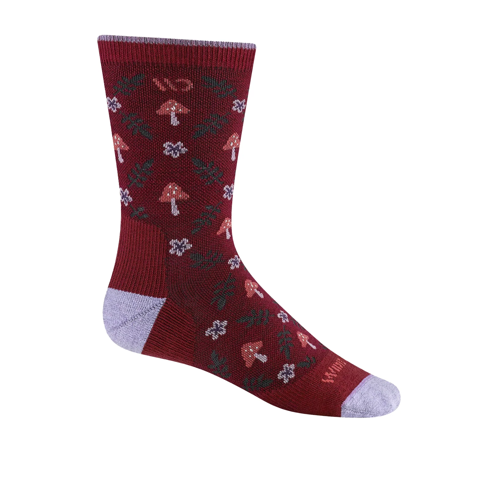 Wide Open Wildwood Cushioned Crew Sock (Women) - Burgundy