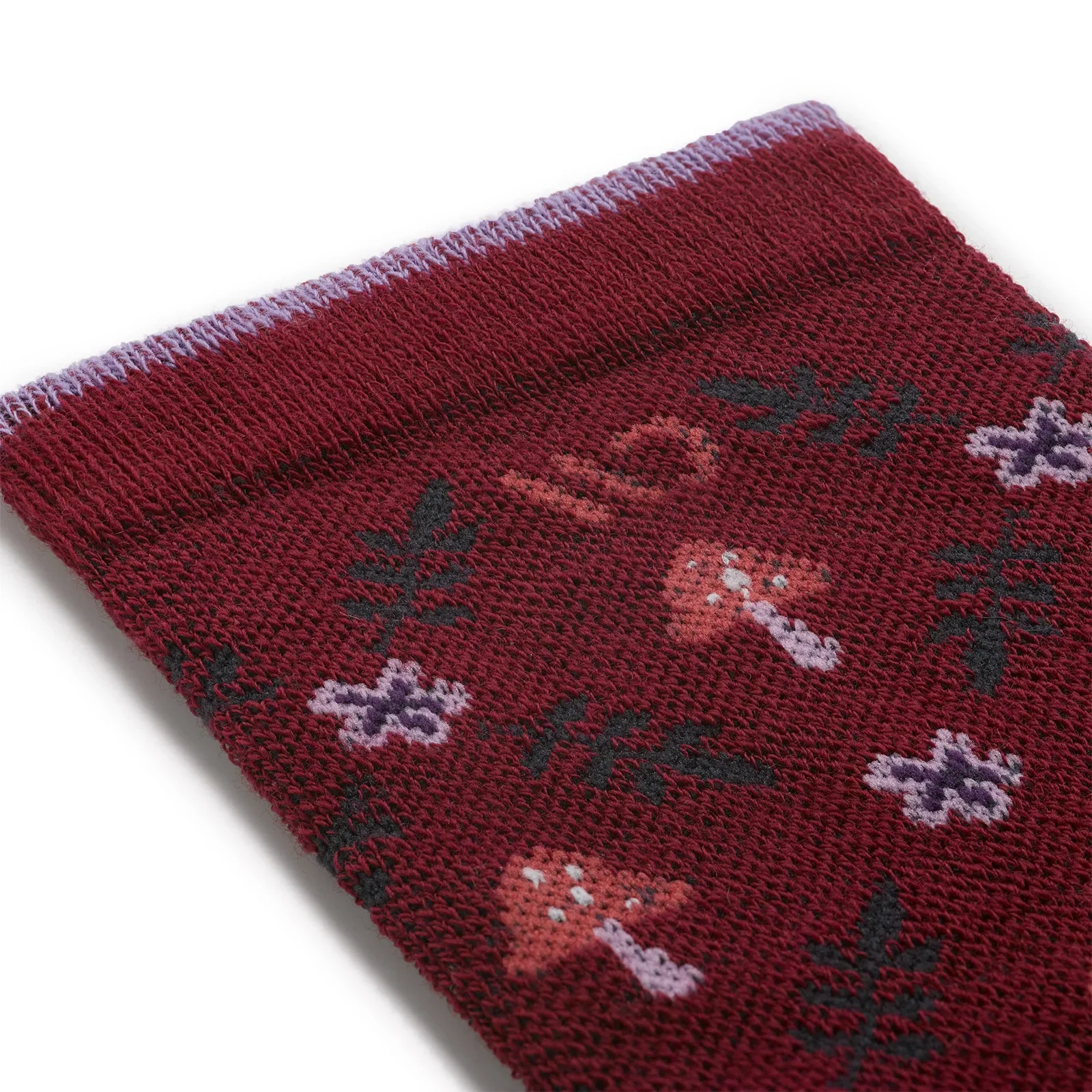 Wide Open Wildwood Cushioned Crew Sock (Women) - Burgundy - Image 2