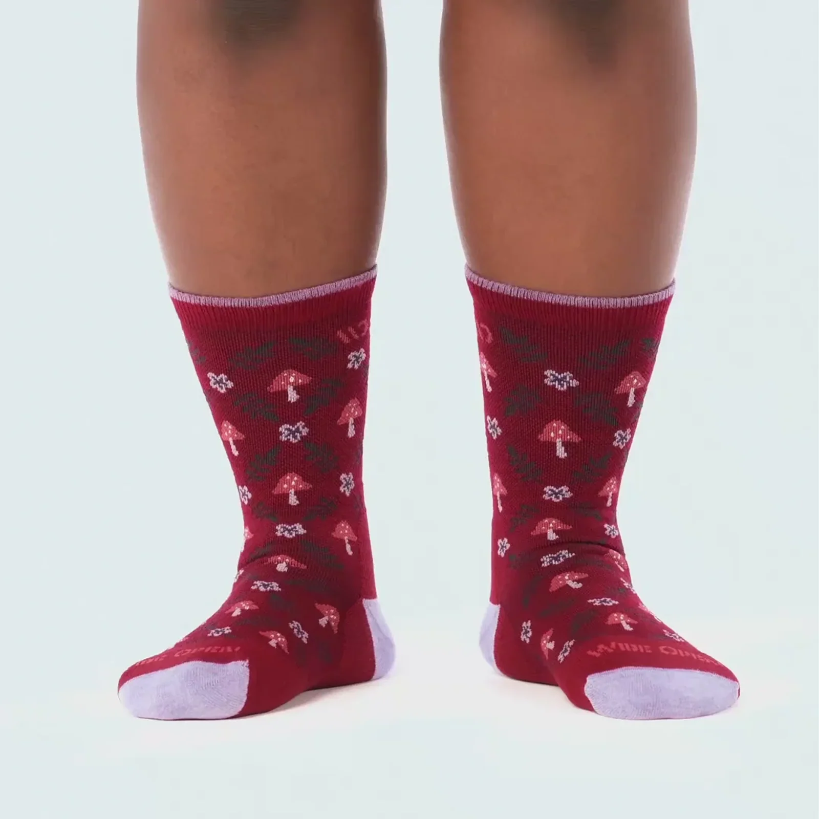 Wide Open Wildwood Cushioned Crew Sock (Women) - Burgundy - Image 3