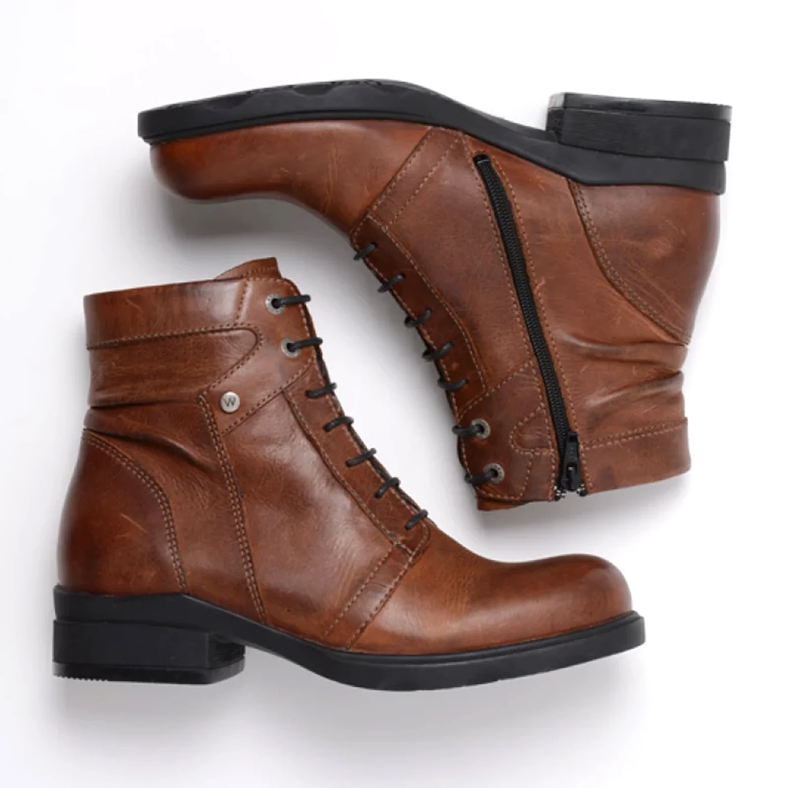 Wolky Center Ankle Boot (Women) - Cognac Velvet Leather - Image 2
