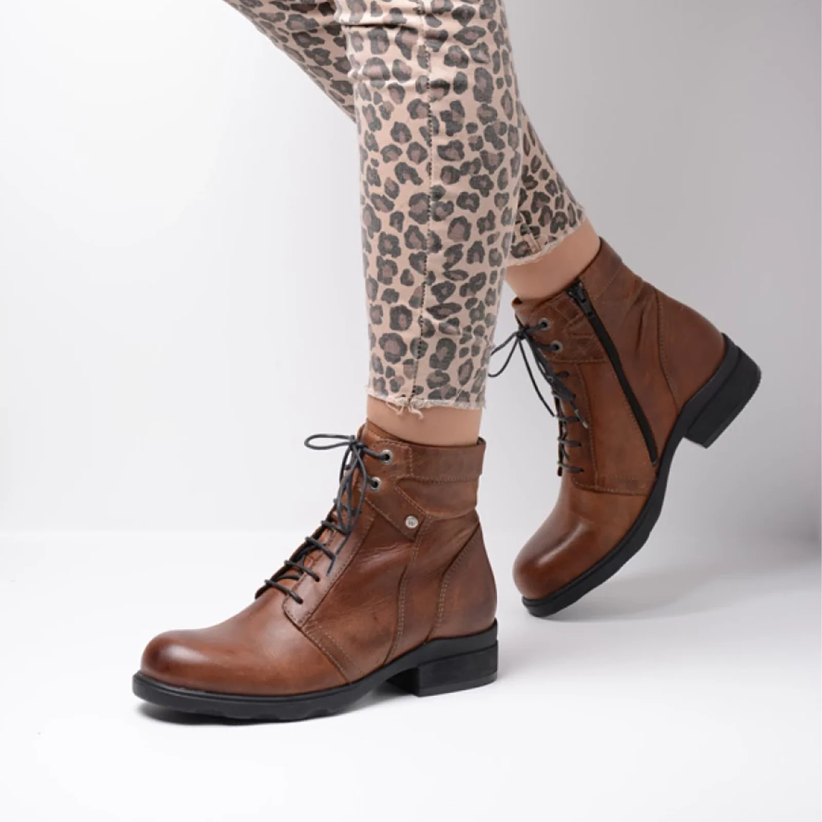 Wolky Center Ankle Boot (Women) - Cognac Velvet Leather - Image 5