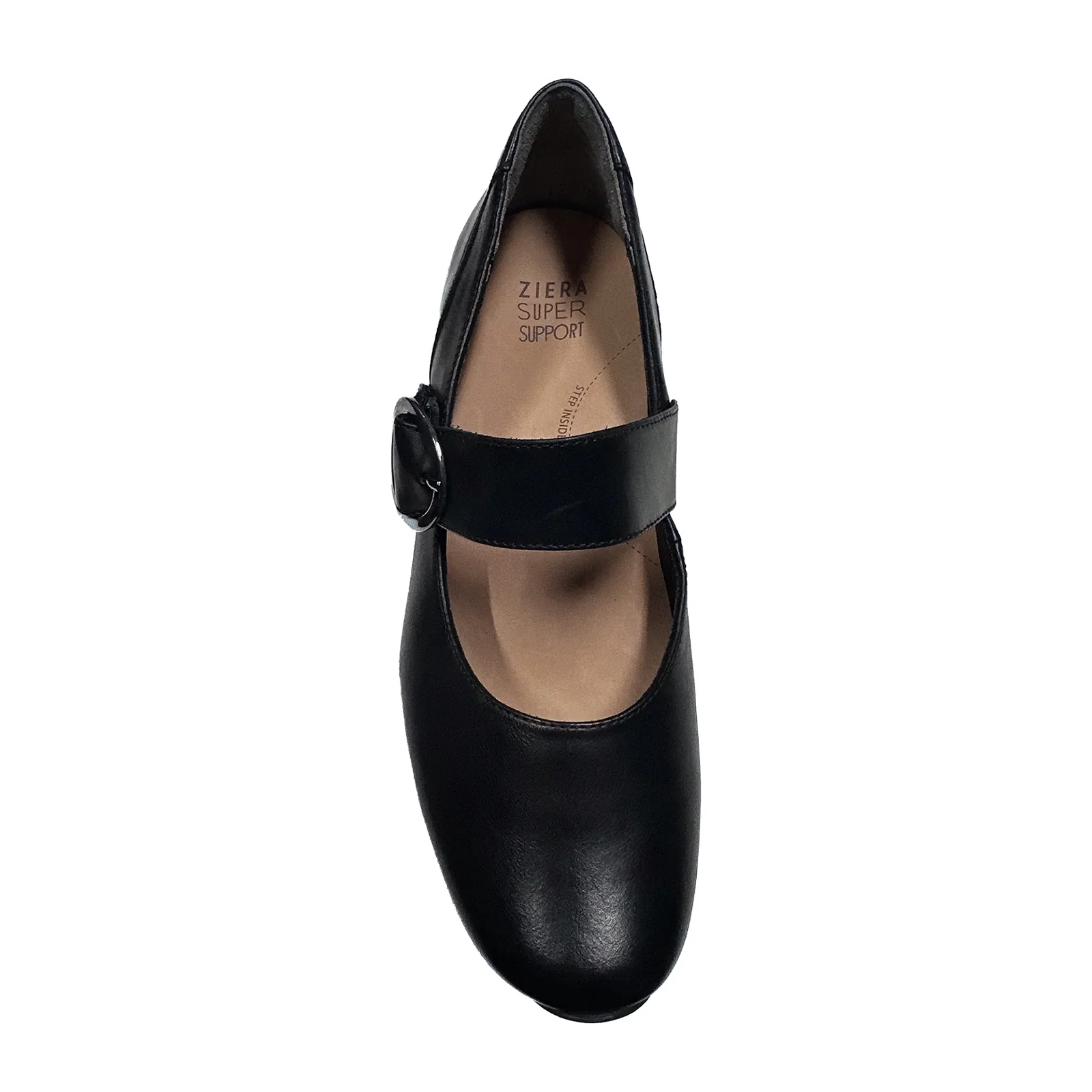 Ziera Candy Wide Heeled Mary Jane (Women) - Black Leather - Image 3