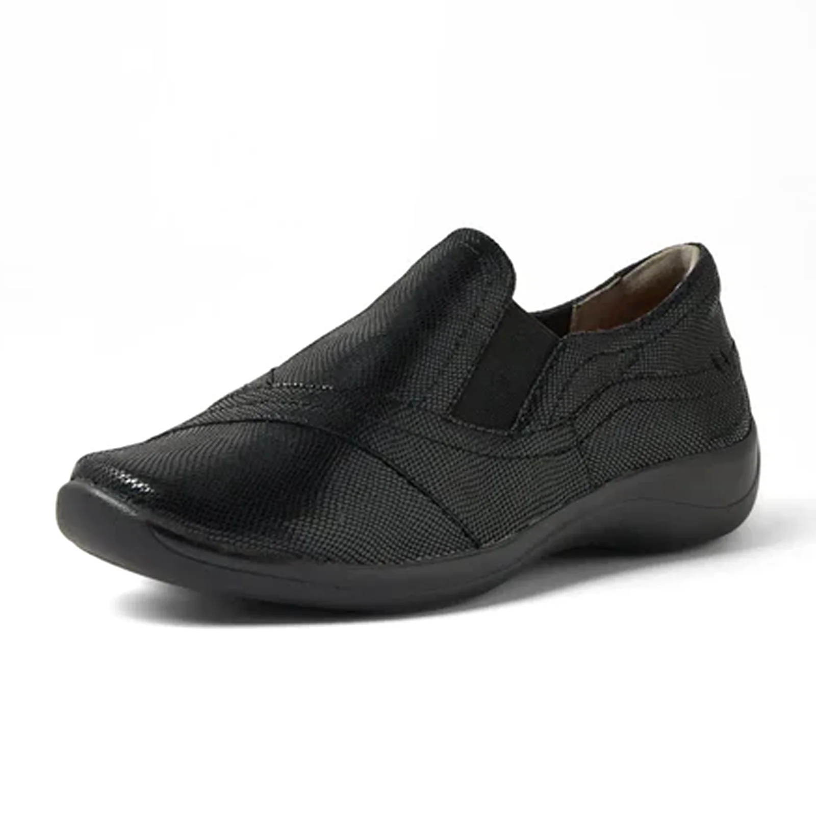 Ziera Java XF Slip On (Women) - Black Lizard Shine Leather - Image 2