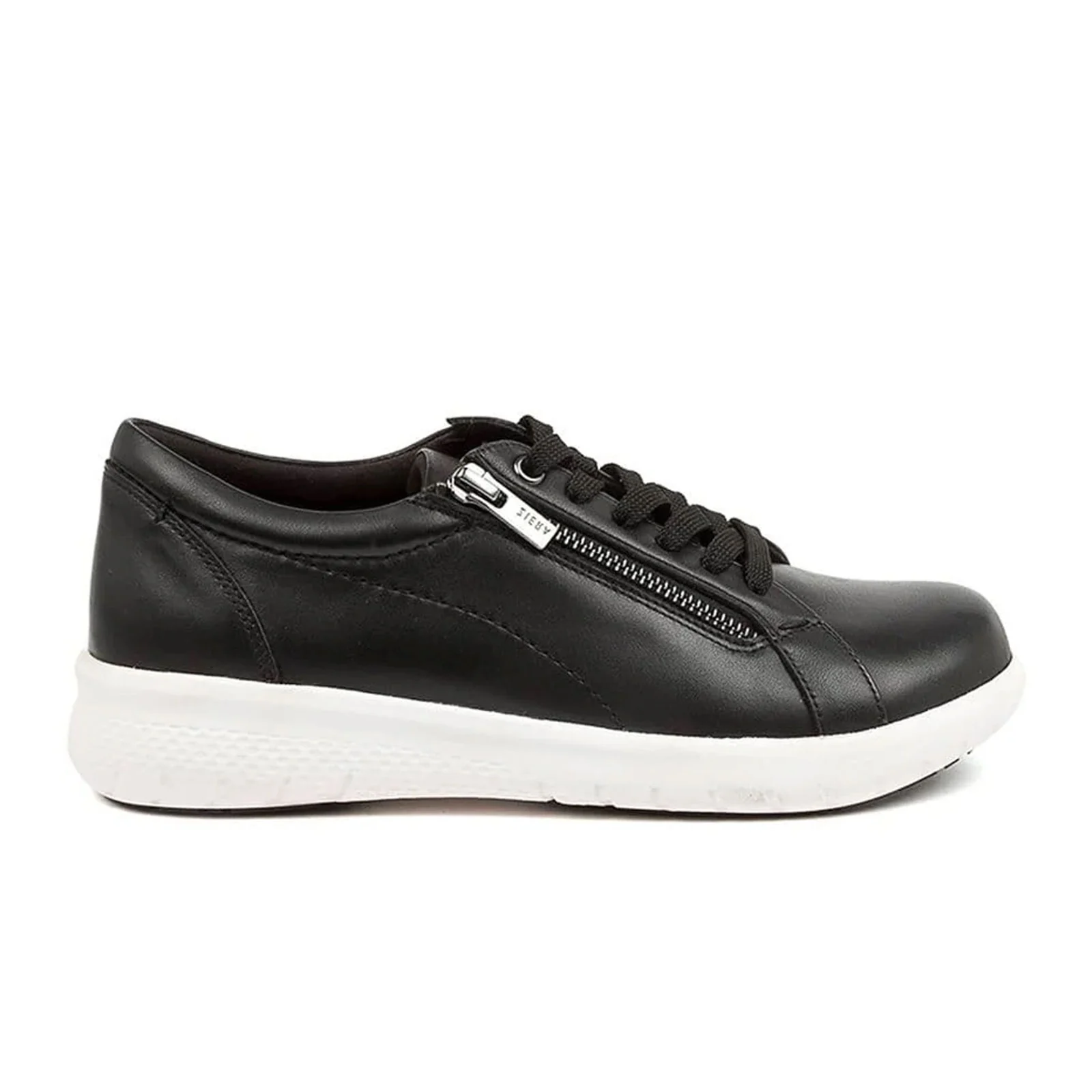Ziera Solar XF Sneaker (Women) - Black Leather/White Outsole